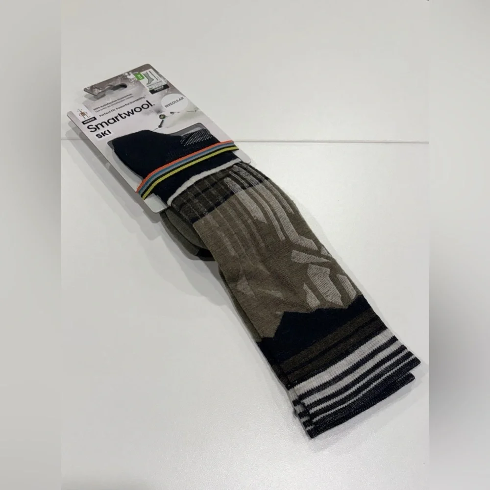 SmartWool Men's Medium Ski Targeted Cushion Summit Shot Socks Green Black NWT